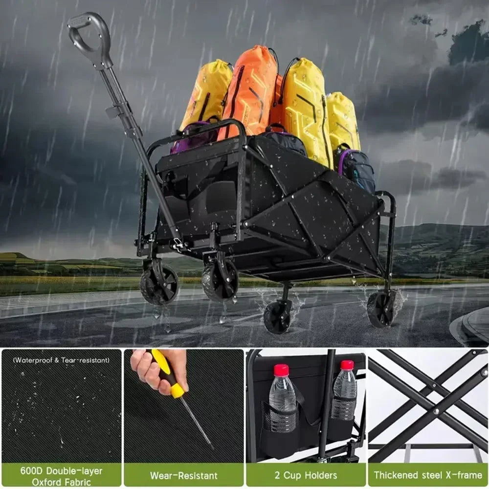 Collapsible Folding Utility Beach Cart Wagon
