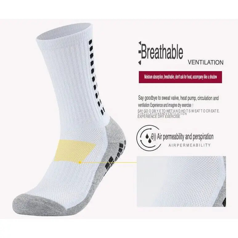 Premium 3-Pair Mens Grip Socks with Anti-Slip